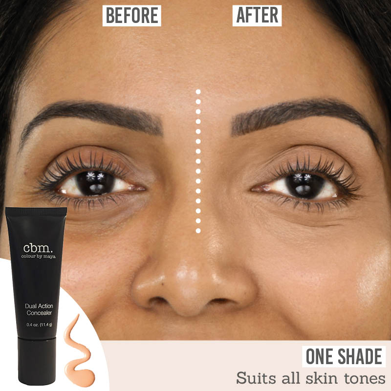 Colour By Maya Dual Action Concealer before and after results on dark skin
