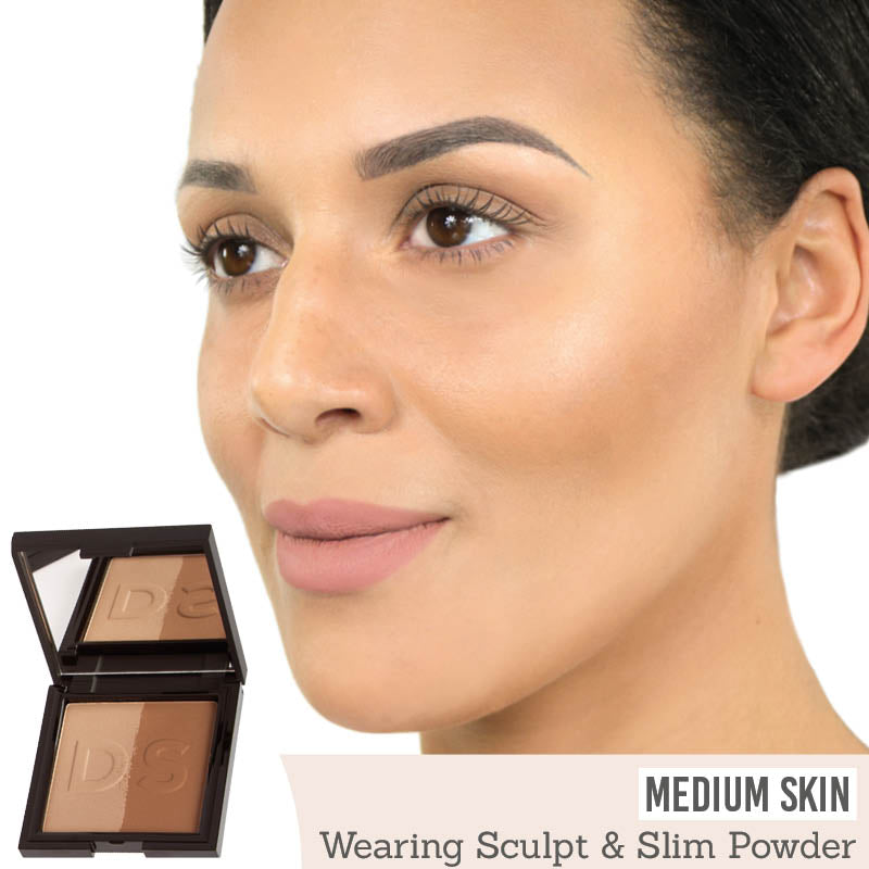 Daniel Sandler Sculpt & Slim Effect Contour Face Powder results on medium skin tones