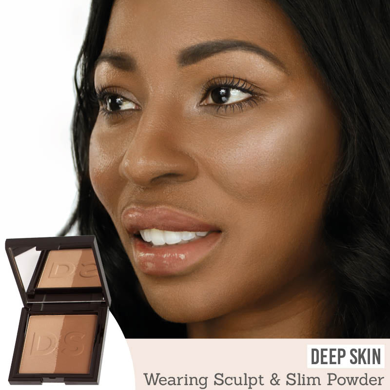 Daniel Sandler Sculpt & Slim Effect Contour Face Powder results on deep skin tones