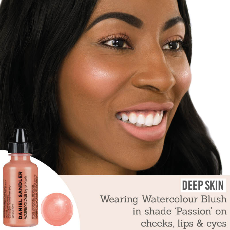 Daniel Sandler Watercolour Blush in exclusive shade Passion on deep skin