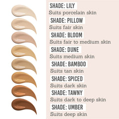 All shades of delilah Alibi The Perfect Cover Fluid Foundation