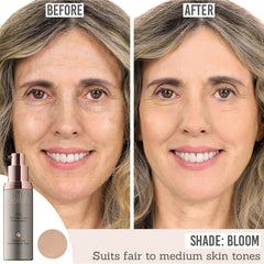 delilah Alibi The Perfect Cover Fluid Foundation before and after results on fair to medium skin tones