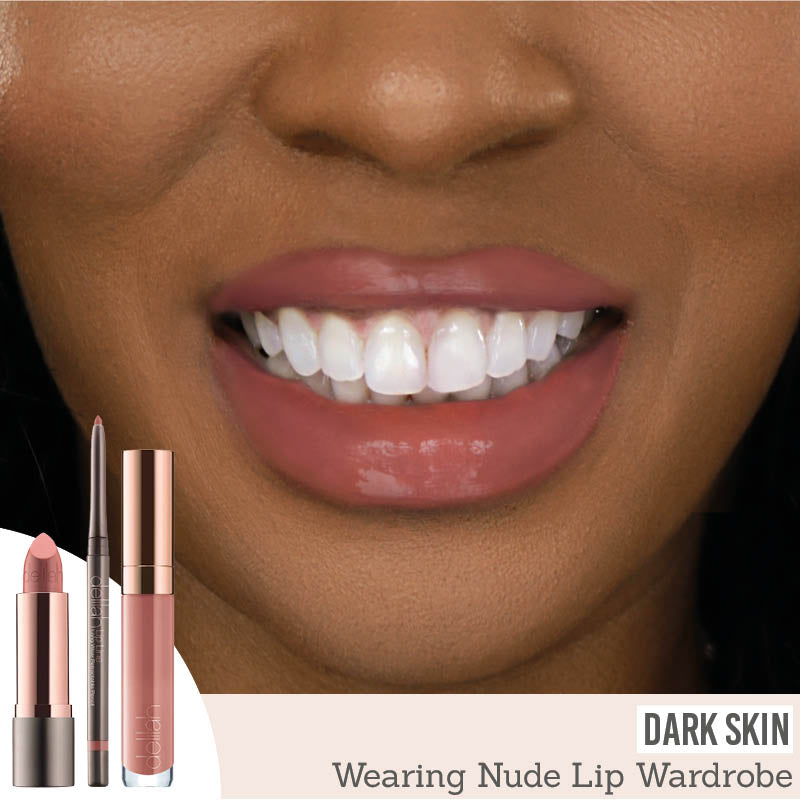 Delilah nude lip wardrobe results on dark skin