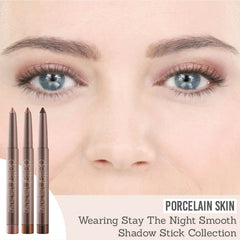 Stay The Night Smooth Shadow Stick Collection results on porcelain skin