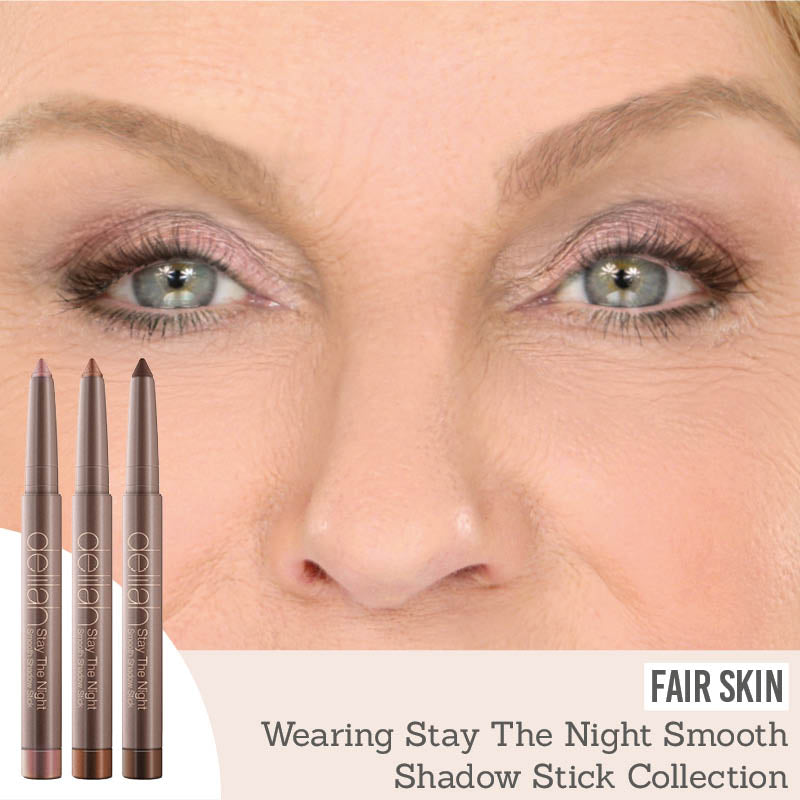 Stay The Night Smooth Shadow Stick Collection results on fair skin