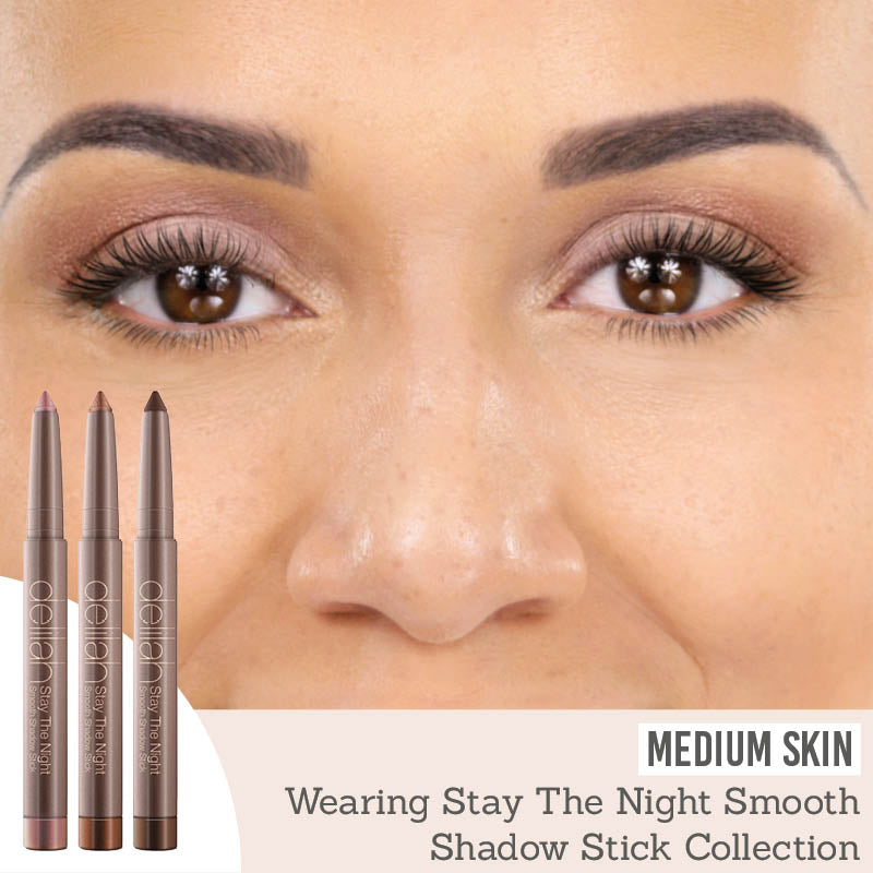 Stay The Night Smooth Shadow Stick Collection results on medium skin