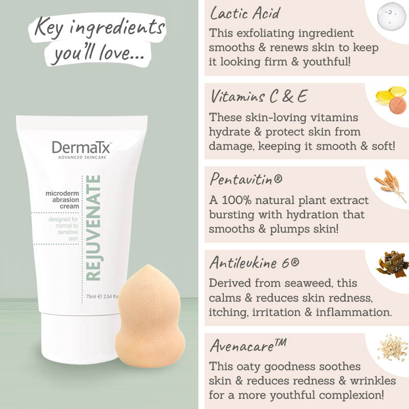 DermaTx Microdermabrasion Cream Rejuvenate ingredients