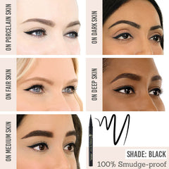 Eye Of Horus Liquid Define Eyeliner shade black results on different skin tones