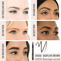 Eye Of Horus Liquid Define Eyeliner shade brown results on different skin tones