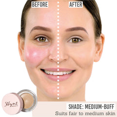 Hynt Beauty Duet Perfecting Concealer in shade Medium-Buff before and after on fair-medium skin tone