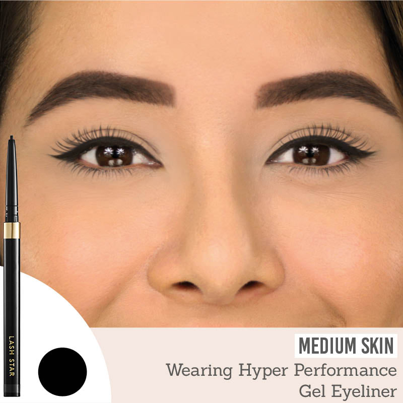 Lash Star Hyper Performance Gel Eyeliner results on medium skin