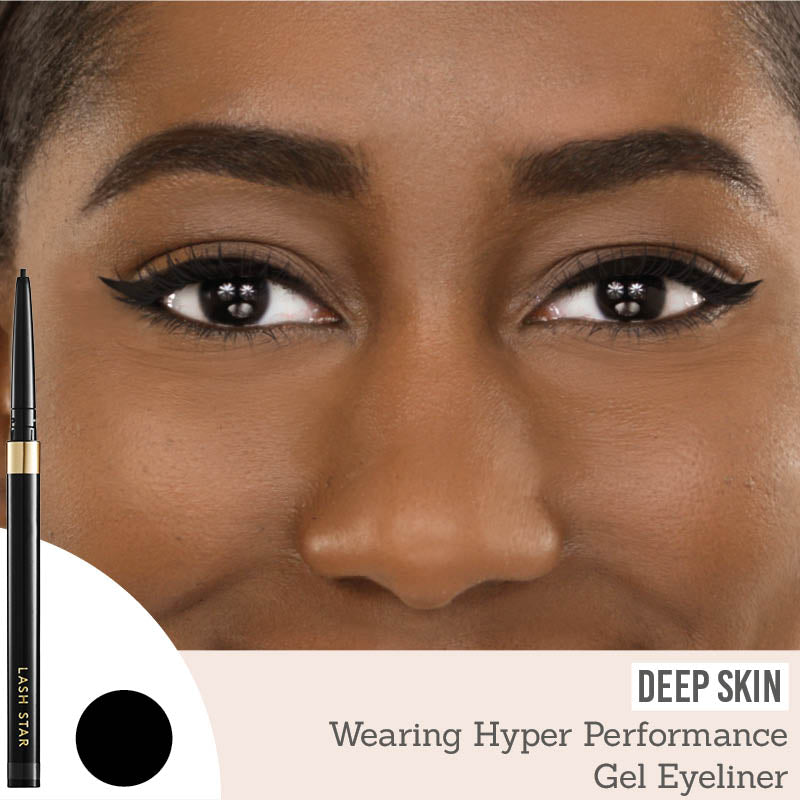 Lash Star Hyper Performance Gel Eyeliner results on deep skin