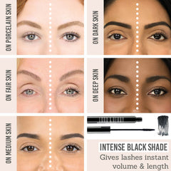 Lord And Berry Back In Black Mascara before and after results on different skin tones