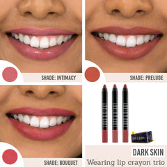 Lord And Berry Lipstick Crayon Trio Sharpener shade results on dark skin