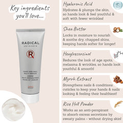Radical Skincare Hand and Nail Multi Repair ingredients