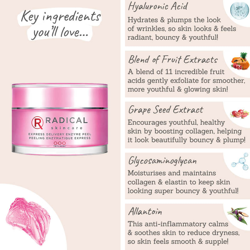 Radical Skincare Express Delivery Enzyme Peel key ingredients