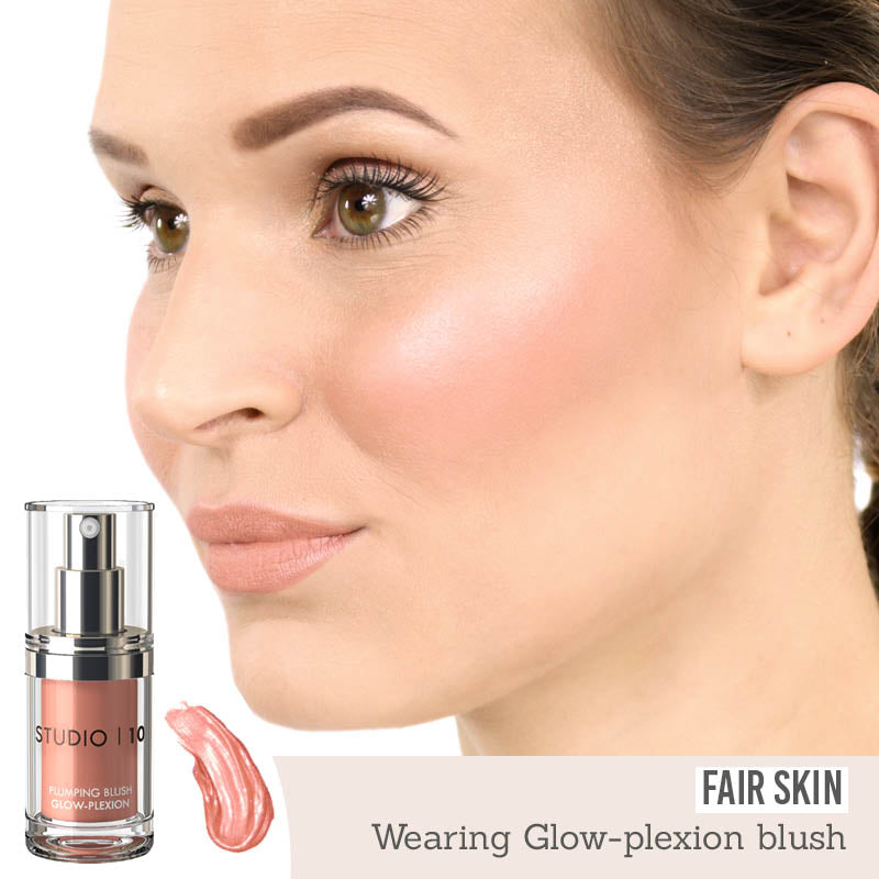 Studio 10 Plumping Blush Glow Plexion results on fair skin