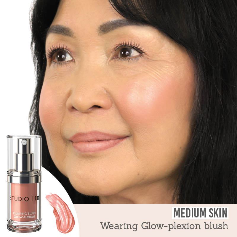 Studio 10 Plumping Blush Glow Plexion results on medium skin