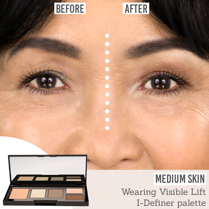 Studio 10 Visible Lift I Definer palette before and after results on medium skin