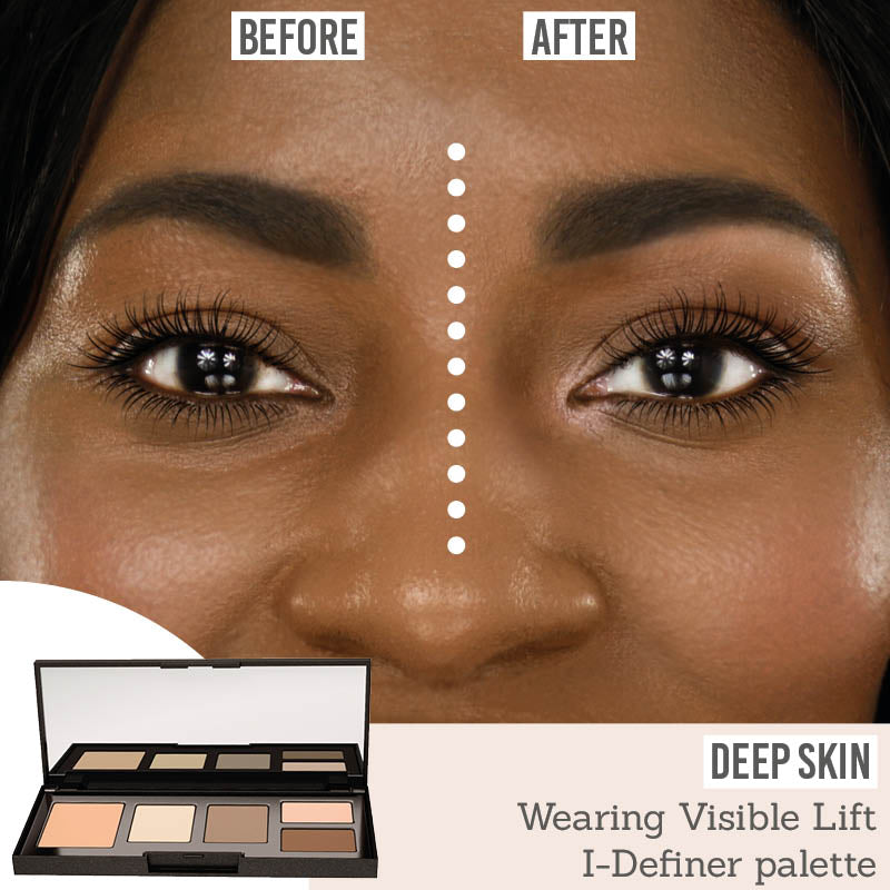 Studio 10 Visible Lift I Definer palette before and after results on deep skin
